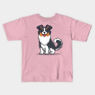 Cute Australian Shepherd Dog Kids T-Shirt